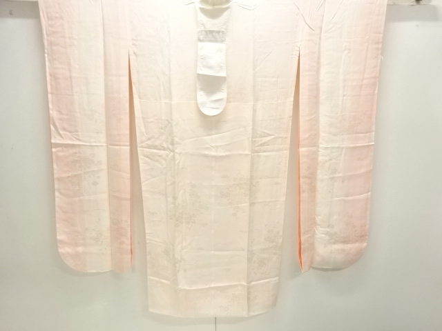 JAPANESE KIMONO / HITOE JUBAN FOR FURISODE / WOVEN TATEWAKU PATTERN 